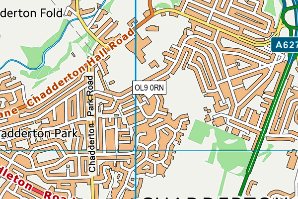 OL9 0RN map - OS VectorMap District (Ordnance Survey)