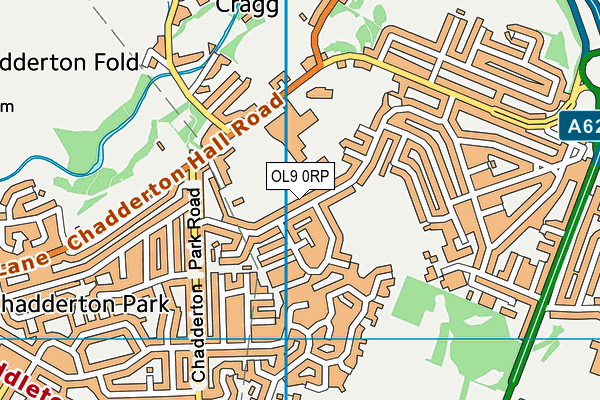 OL9 0RP map - OS VectorMap District (Ordnance Survey)