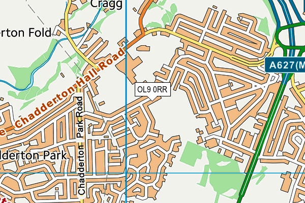 OL9 0RR map - OS VectorMap District (Ordnance Survey)