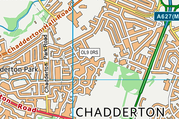 OL9 0RS map - OS VectorMap District (Ordnance Survey)