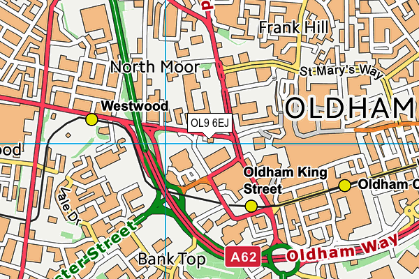 OL9 6EJ map - OS VectorMap District (Ordnance Survey)