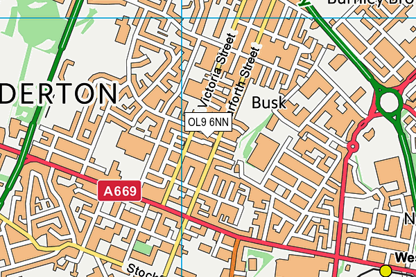 OL9 6NN map - OS VectorMap District (Ordnance Survey)