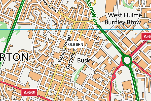 OL9 6RN map - OS VectorMap District (Ordnance Survey)