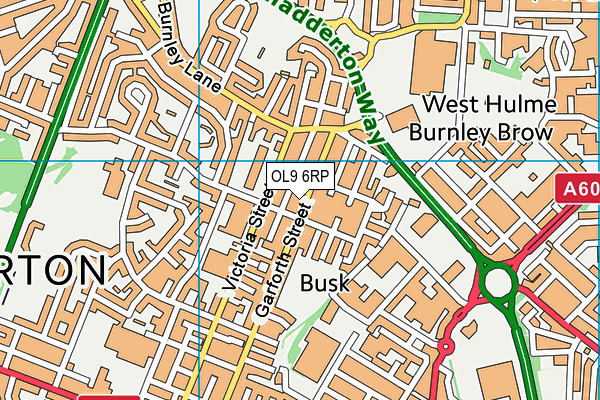 OL9 6RP map - OS VectorMap District (Ordnance Survey)