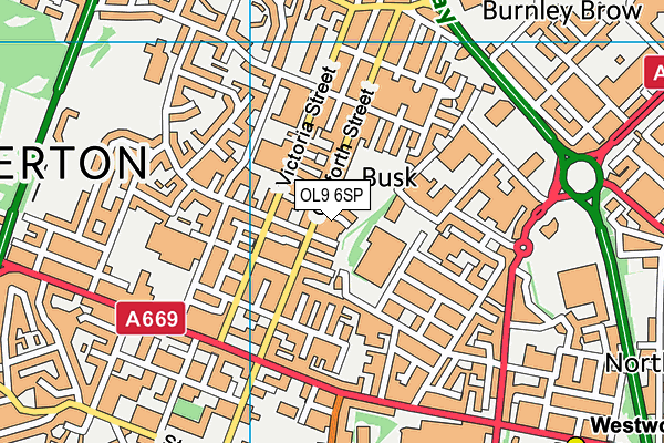 OL9 6SP map - OS VectorMap District (Ordnance Survey)