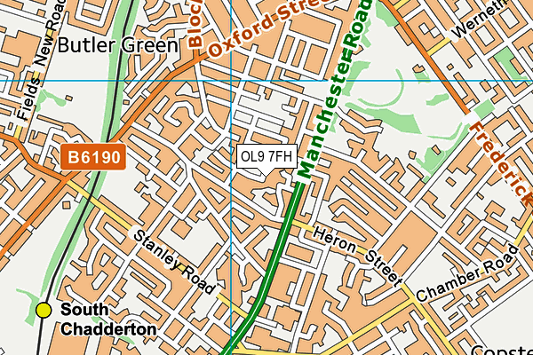 OL9 7FH map - OS VectorMap District (Ordnance Survey)