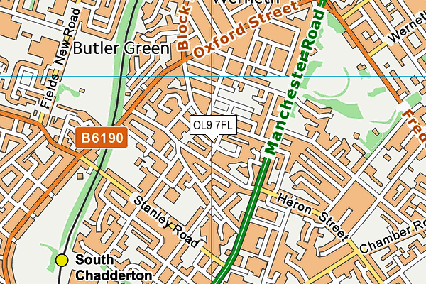 OL9 7FL map - OS VectorMap District (Ordnance Survey)