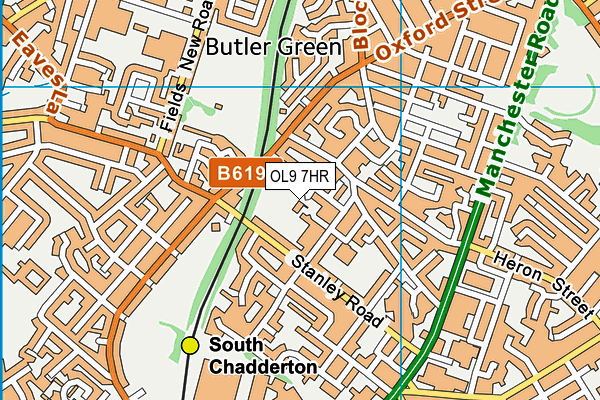 OL9 7HR map - OS VectorMap District (Ordnance Survey)