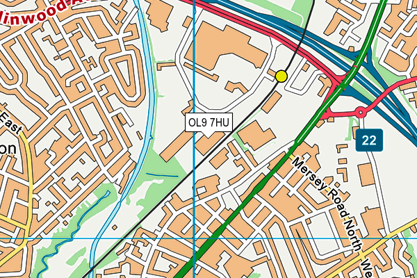 OL9 7HU map - OS VectorMap District (Ordnance Survey)