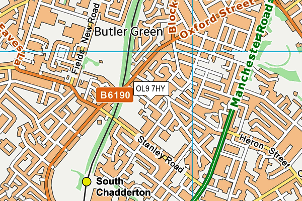 OL9 7HY map - OS VectorMap District (Ordnance Survey)