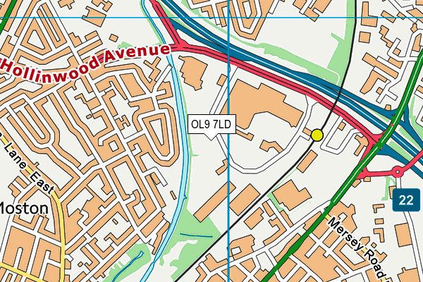 OL9 7LD map - OS VectorMap District (Ordnance Survey)