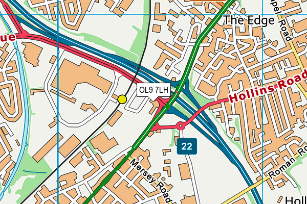 OL9 7LH map - OS VectorMap District (Ordnance Survey)
