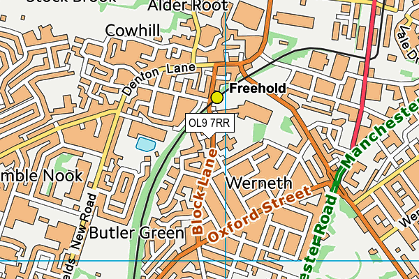 OL9 7RR map - OS VectorMap District (Ordnance Survey)
