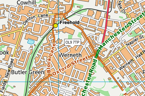 OL9 7TP map - OS VectorMap District (Ordnance Survey)