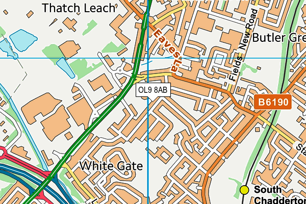 OL9 8AB map - OS VectorMap District (Ordnance Survey)