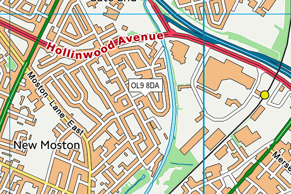 OL9 8DA map - OS VectorMap District (Ordnance Survey)