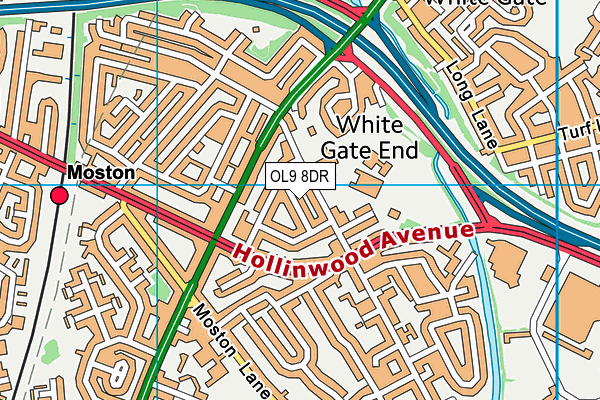 OL9 8DR map - OS VectorMap District (Ordnance Survey)