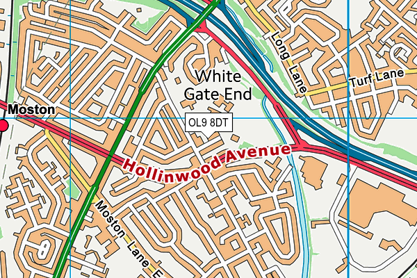 OL9 8DT map - OS VectorMap District (Ordnance Survey)