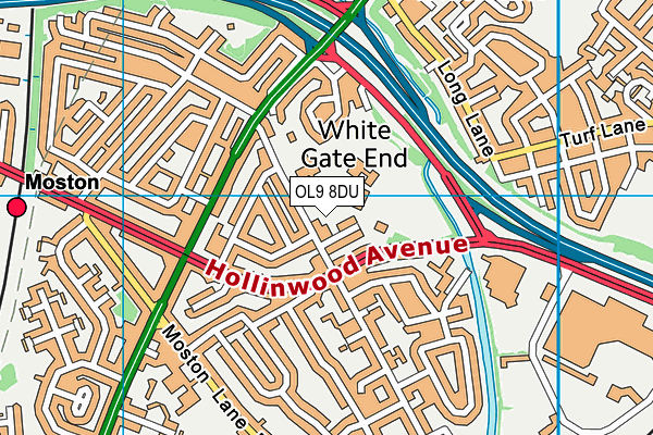 OL9 8DU map - OS VectorMap District (Ordnance Survey)