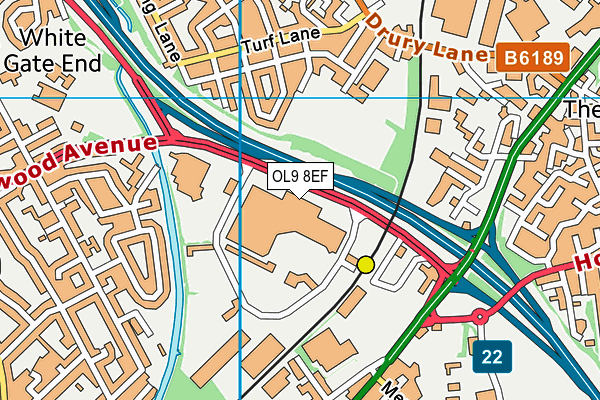 OL9 8EF map - OS VectorMap District (Ordnance Survey)