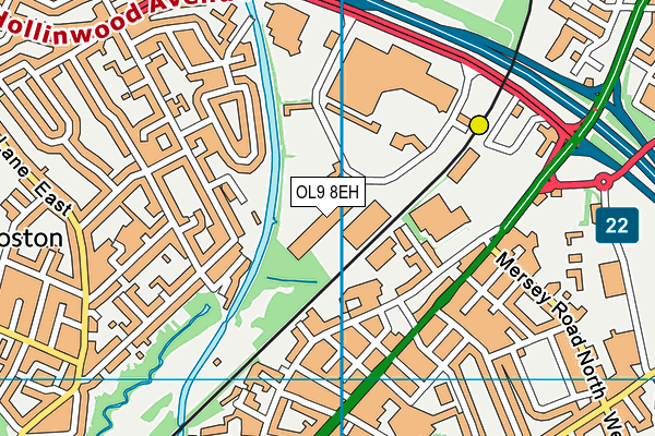 OL9 8EH map - OS VectorMap District (Ordnance Survey)