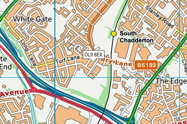 OL9 8EX map - OS VectorMap District (Ordnance Survey)