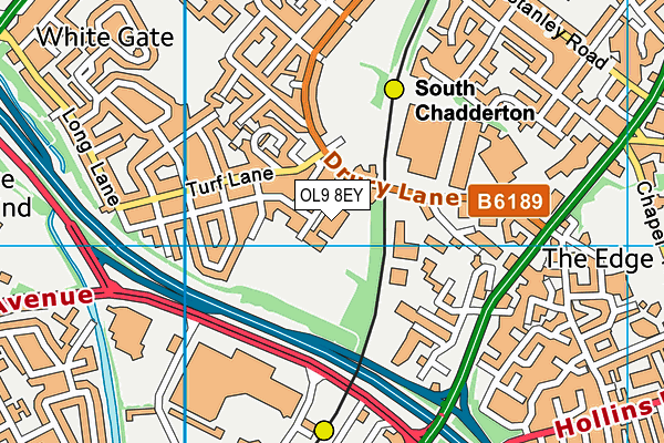 OL9 8EY map - OS VectorMap District (Ordnance Survey)