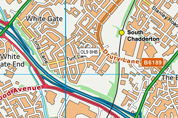 OL9 8HB map - OS VectorMap District (Ordnance Survey)