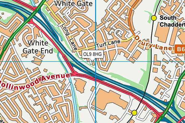 OL9 8HG map - OS VectorMap District (Ordnance Survey)