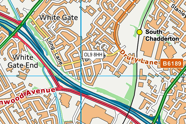 OL9 8HH map - OS VectorMap District (Ordnance Survey)