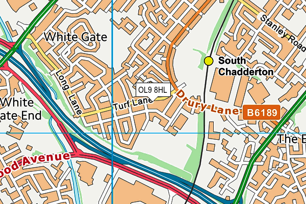 OL9 8HL map - OS VectorMap District (Ordnance Survey)