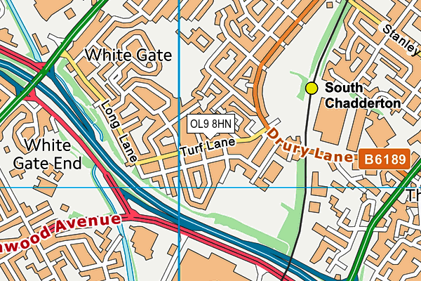 OL9 8HN map - OS VectorMap District (Ordnance Survey)