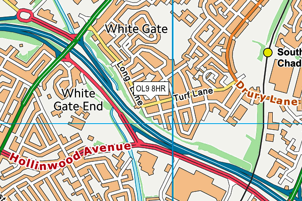 OL9 8HR map - OS VectorMap District (Ordnance Survey)