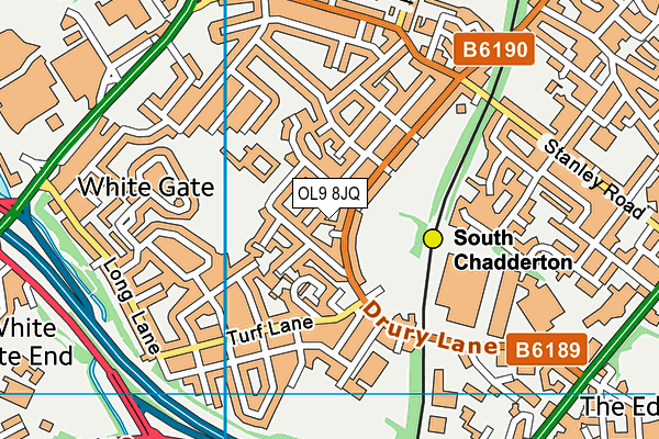 OL9 8JQ map - OS VectorMap District (Ordnance Survey)