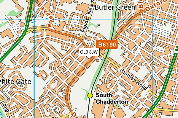 OL9 8JW map - OS VectorMap District (Ordnance Survey)