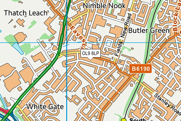 OL9 8LP map - OS VectorMap District (Ordnance Survey)