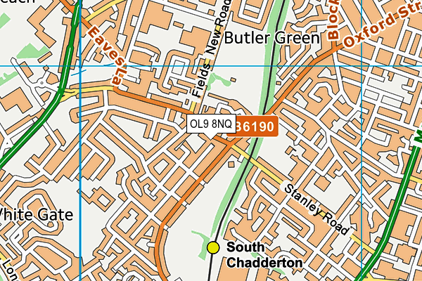 OL9 8NQ map - OS VectorMap District (Ordnance Survey)