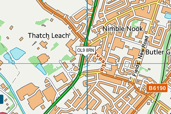 OL9 8RN map - OS VectorMap District (Ordnance Survey)