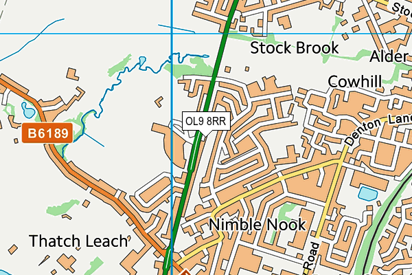 OL9 8RR map - OS VectorMap District (Ordnance Survey)