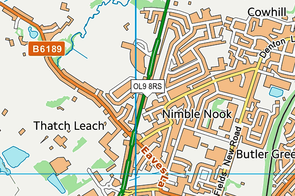 OL9 8RS map - OS VectorMap District (Ordnance Survey)