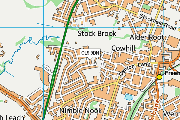 OL9 9DN map - OS VectorMap District (Ordnance Survey)