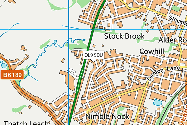 OL9 9DU map - OS VectorMap District (Ordnance Survey)