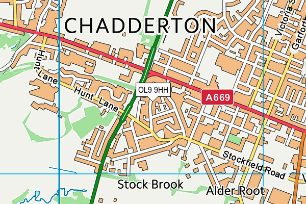 OL9 9HH map - OS VectorMap District (Ordnance Survey)