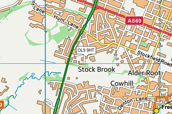 St Luke's CofE Primary School map (OL9 9HT) - OS VectorMap District (Ordnance Survey)