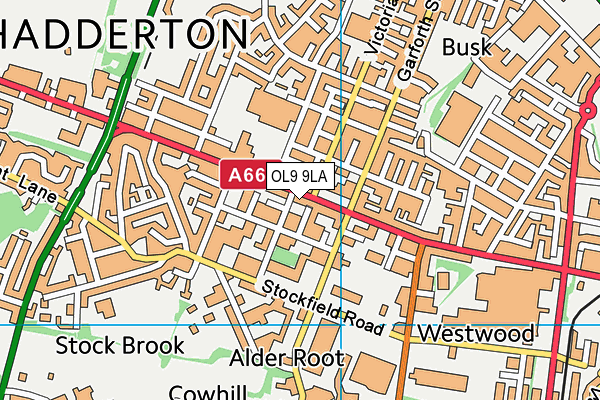 OL9 9LA map - OS VectorMap District (Ordnance Survey)