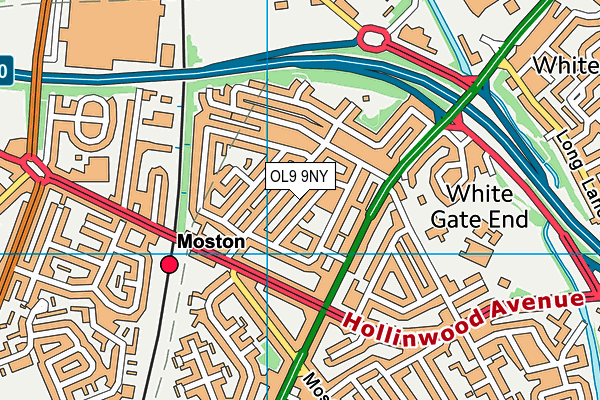 OL9 9NY map - OS VectorMap District (Ordnance Survey)