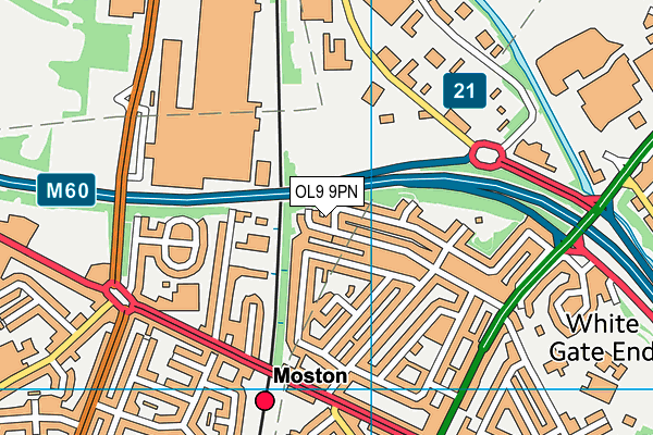 OL9 9PN map - OS VectorMap District (Ordnance Survey)