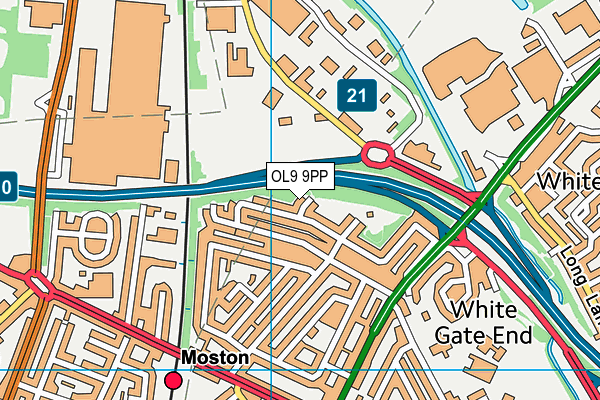 OL9 9PP map - OS VectorMap District (Ordnance Survey)