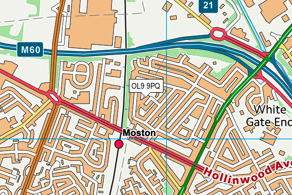 OL9 9PQ map - OS VectorMap District (Ordnance Survey)