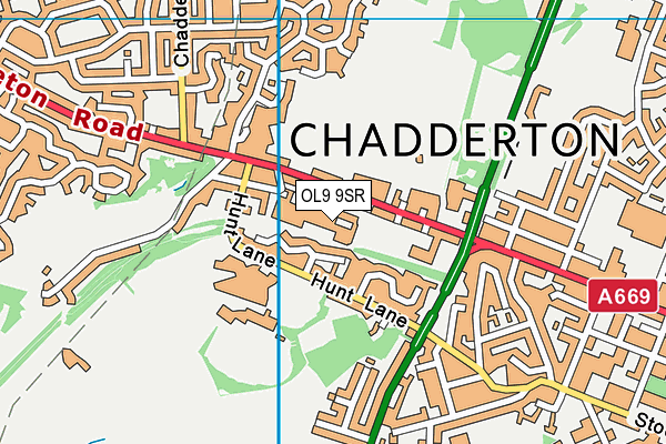 OL9 9SR map - OS VectorMap District (Ordnance Survey)